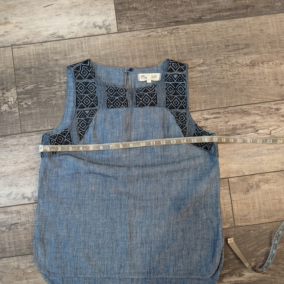 Madewell Blue Chambray Top With Embroidery - Picture 7 of 8